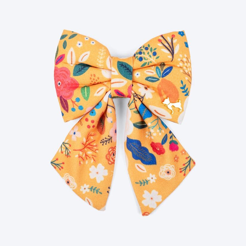 Blooming-Days-Printed-Lady-Bow-Tie-for-Dog-Yellow