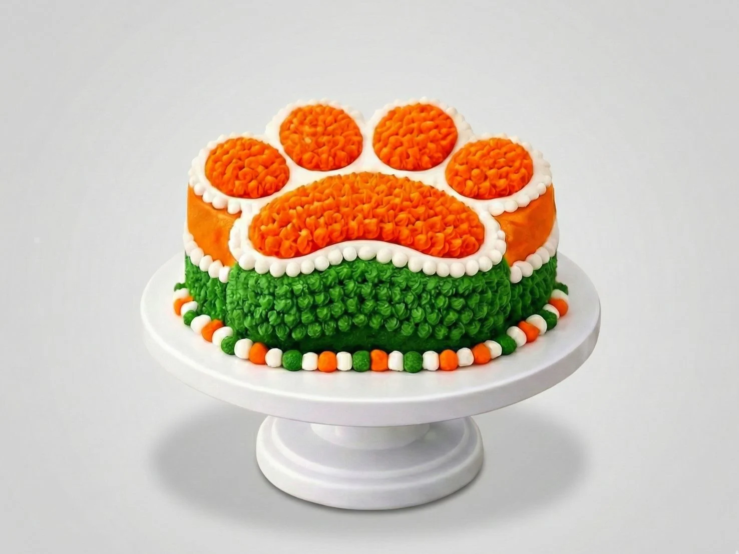 paw shaped tricolor cake